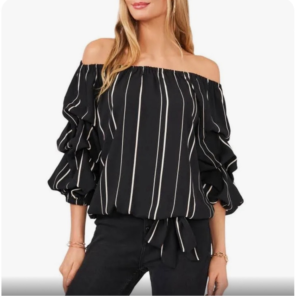 Beautiful NWT CeCe Off Shoulder Top with Puff Sleeves